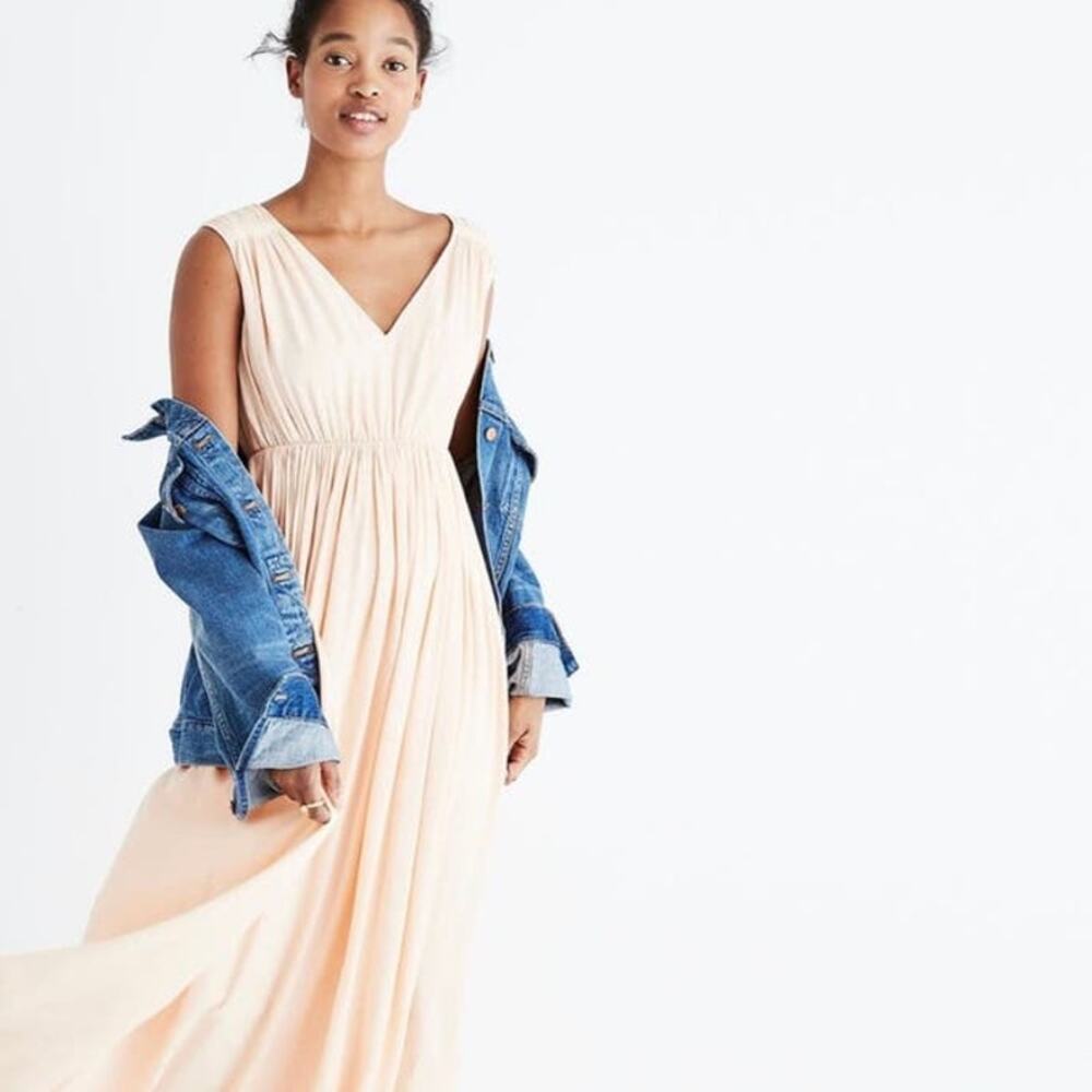 NWT Madewell Magnolia Tie-Back Maxi Dress in Peach Size‎ XS